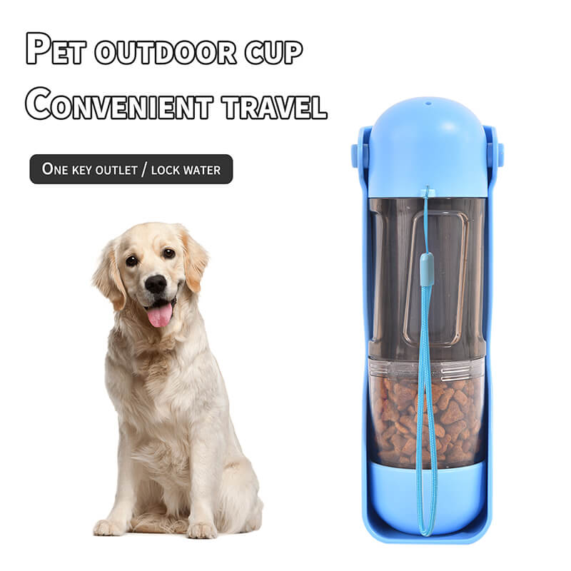Foldable Dog Water Bottle with Poop Bag Dispenser